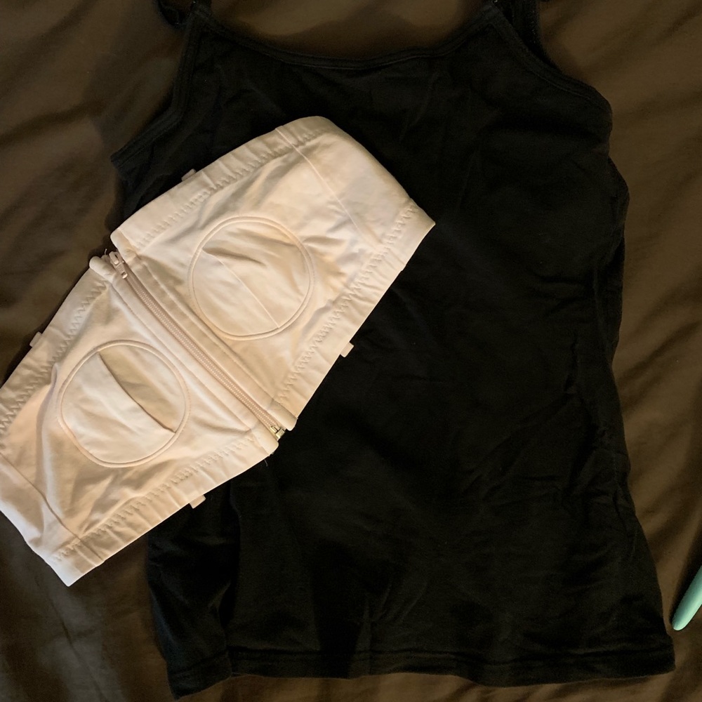 Nursing tank and hands free bra